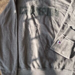 Champion Men’s Gray Crewneck Sweatshirt with Subtle Chest Logo